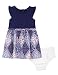 Nautica Baby Girls' Combination Dress With Woven Print Skirt