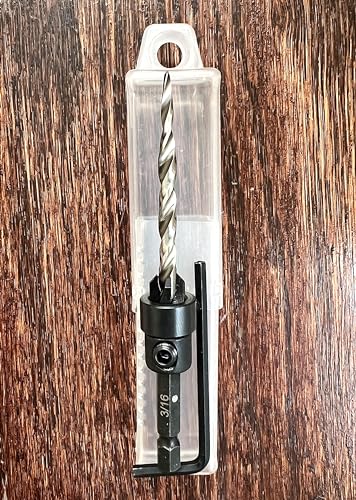 Image of FTG USA #10(3 /16 inch) Tapered Wood Countersink Drill Bit w / 3 /8 inch Collar & Case | Adjustable 3 /8 inch depth stop collar helps control hole depth. Includes sharp tapered countersink bit and storage case