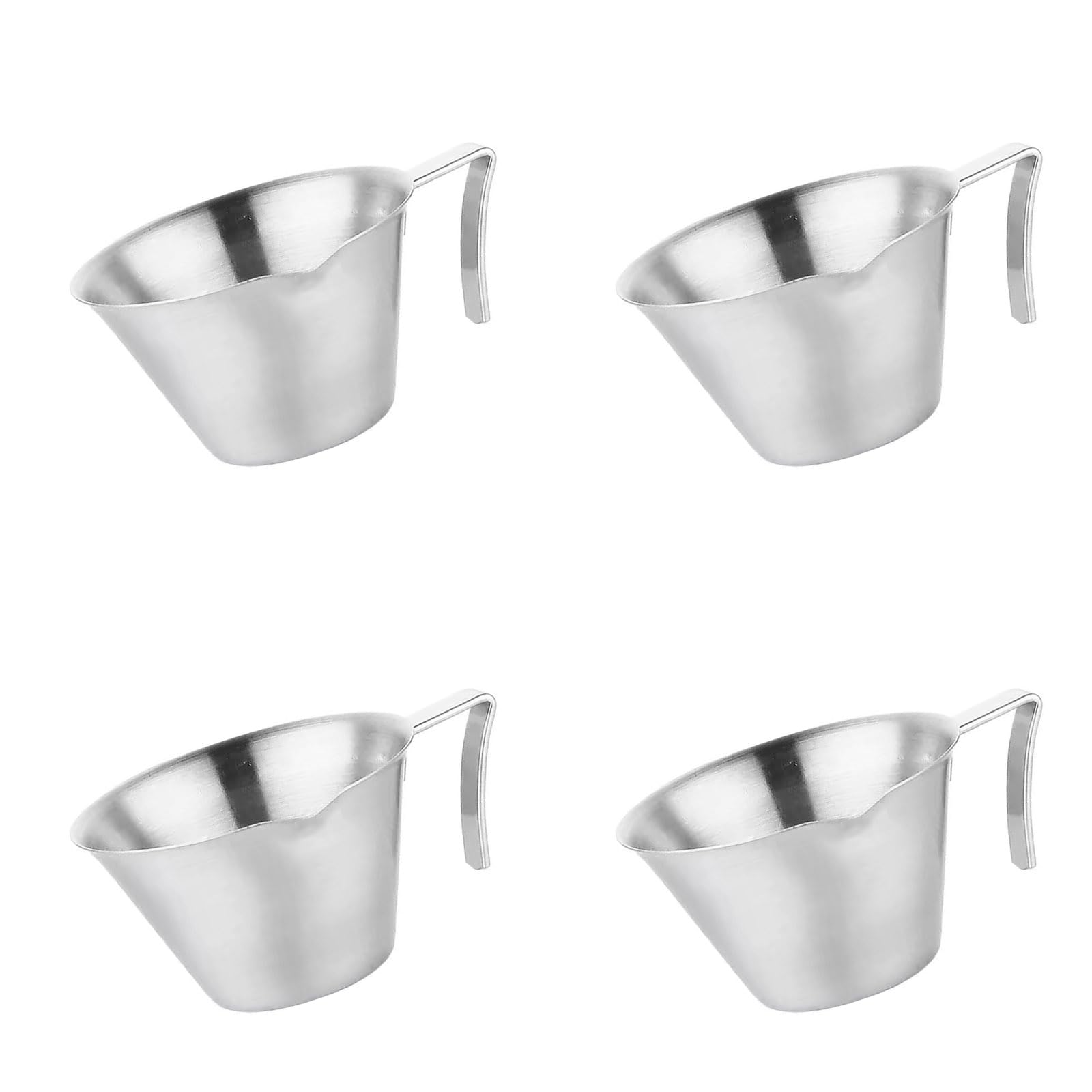 Tsophreniq 4Pcs 100ml Thickened Ounces Coffee Cup Stainless Steels Coffee Measuring Cup with Graduated Stainless Steels Espresso with Graduated