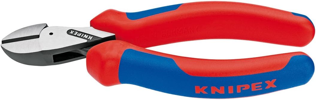 KNIPEX Tools 73 02 160 SB X-Cut Compact Box Joint Diagonal Cutter with Comfort Grip Handle, Red/Blue