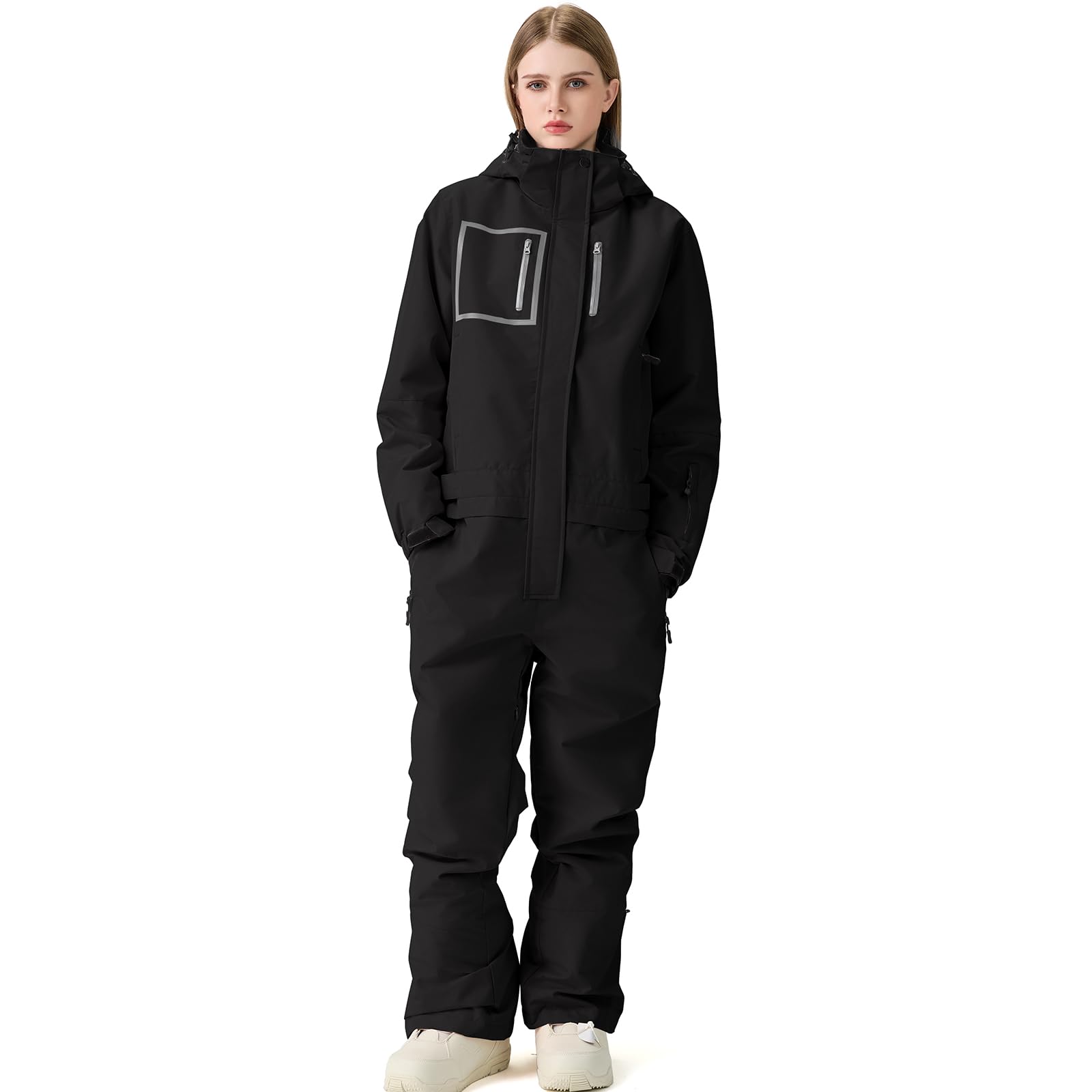 Women's Ski Suit One-Piece Snowsuits Jumpsuits Windproof Waterproof Warm Breathable Snowsuit for Snow Sports-image-14