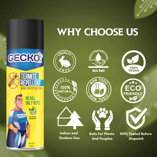 Image of Shadow Securitronics 100% Herbal Termite Repellent Spray | Wood Preservative & Insect Repellent for Furniture | Ideal for Home, Kitchen, and Office Use | Pack of 1 - FORMULATION 20X