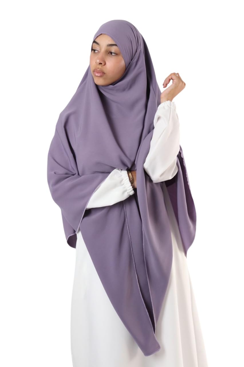 modest city Multi Layered Triangular Instant Khimar-Hijab-Jilbab for Girls & Women in Purple Color-picture-39