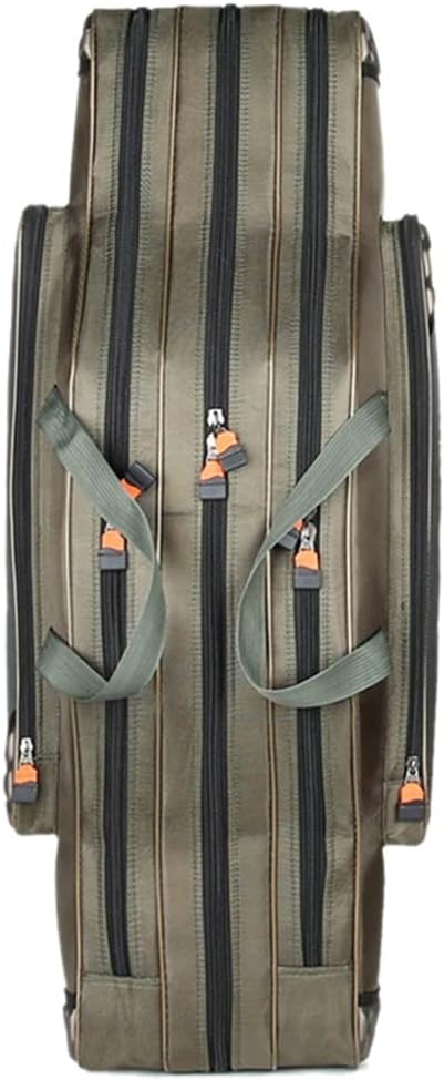 Portable Multifunctional Fishing Bag Canvas 80/90/100/120CM Fishing Rod 3 Layers Travel Carrying Case(120 * 25 * 14cm)