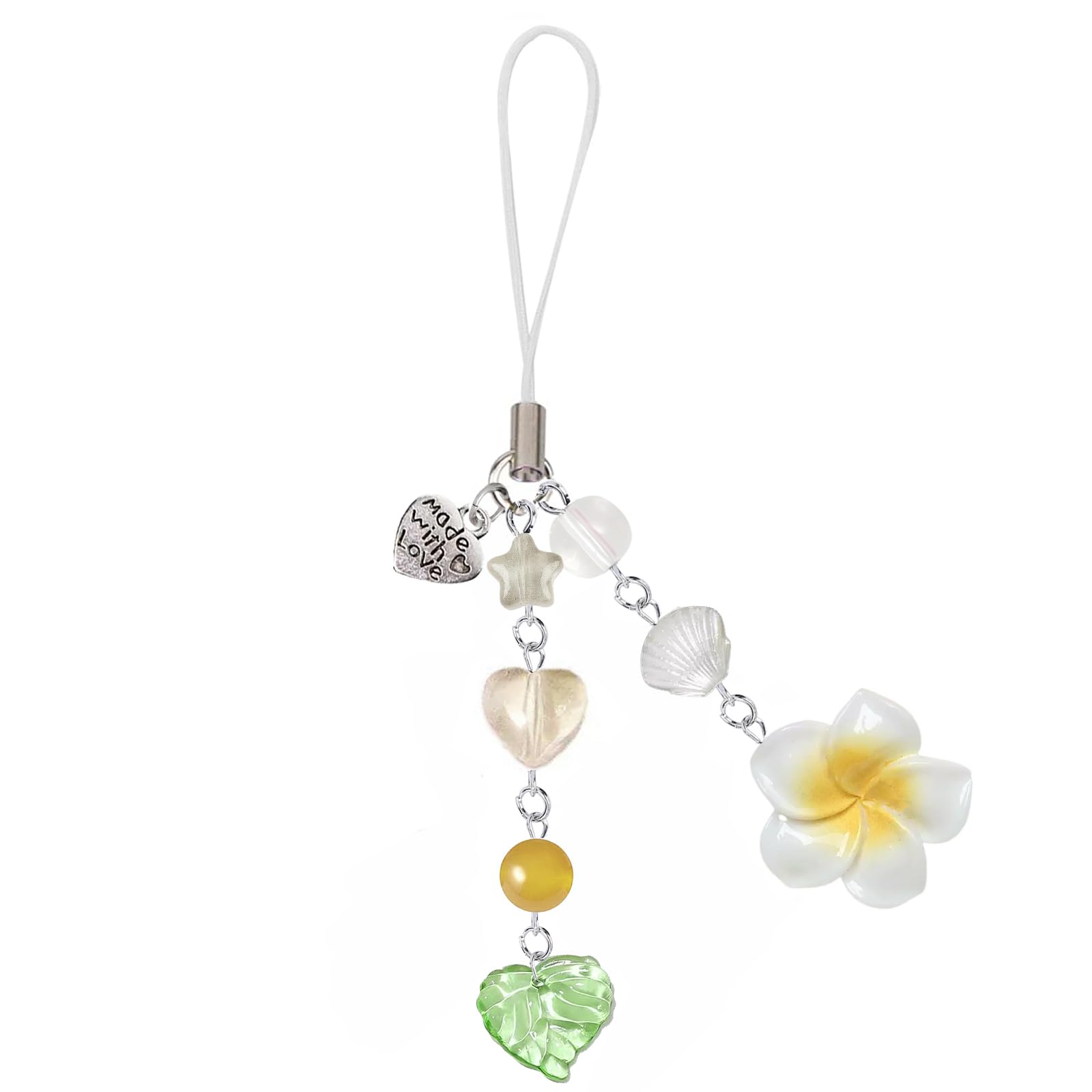 Agromusk Hibiscus Flower Phone Charms,Cute Y2K Cell Phone Straps Aesthetic Star Summer Beach Accessories Phone Bag Keychain Decor