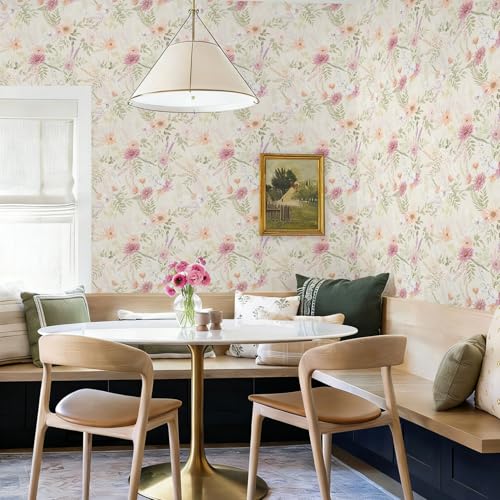 Papier peint beige bohème floral Dimoon en vinyle qualitatif 500x44cm - 3