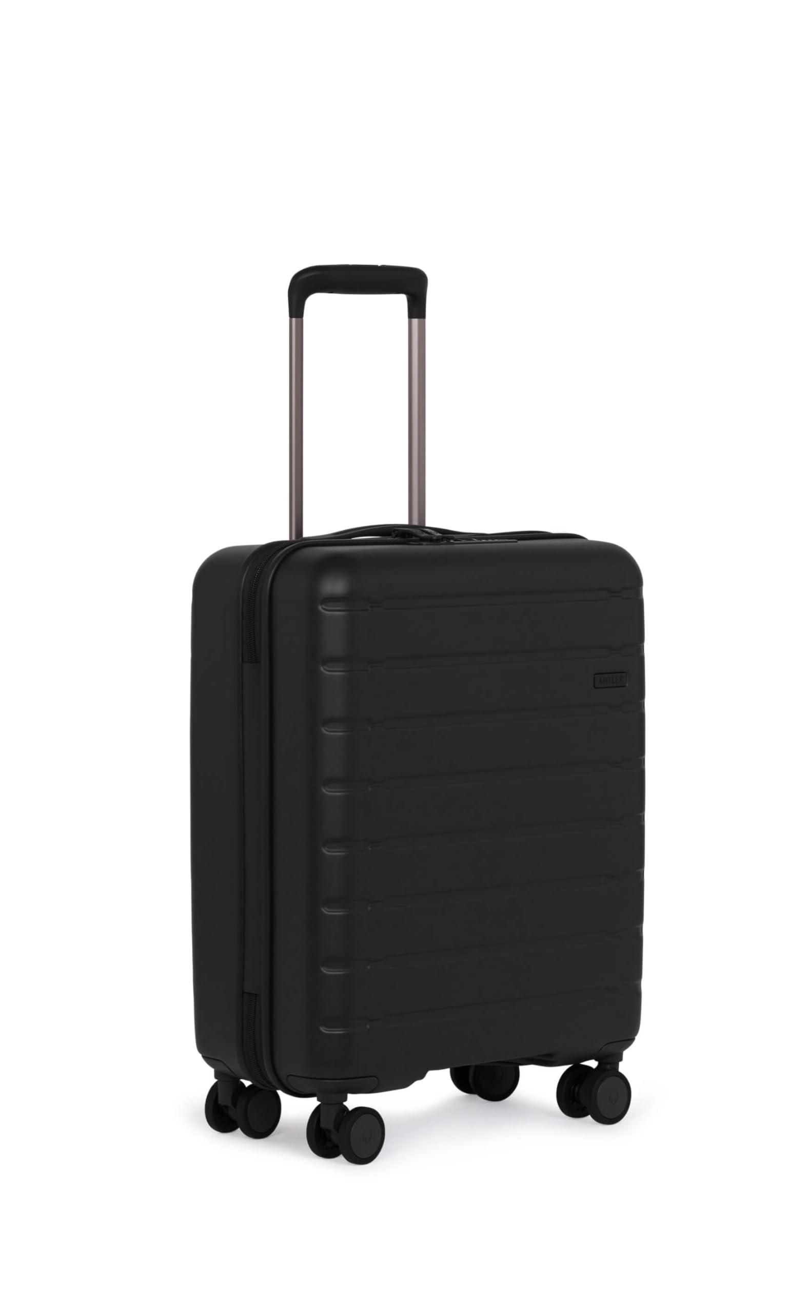 ANTLER - Stamford 2.0 Hard Shell Cabin Suitcase - 54.1 x 40.2 x 20 cm 37L, Lightweight with 4 Spinner Wheels, TSA Locks, Carry On Luggage Approved by easyjet & British Airways - Black