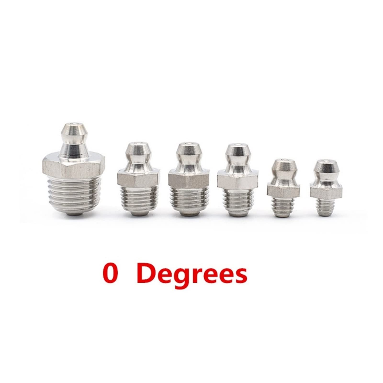 10 piezas de boquillas de engrase de acero inoxidable for boquillas de engrase de aceite, accesorios for pistolas de mantequilla, M6, M8, M10, M12, rosca macho de 1/8" y 1/4"(M8x1,0 Degrees)