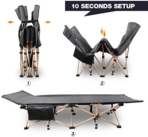 REDCAMP Camp Bed for Adults, 28" Extra Wide Heavy Duty Folding Camping Bed for Travel Outdoor Office Indoor Fishing, Grey