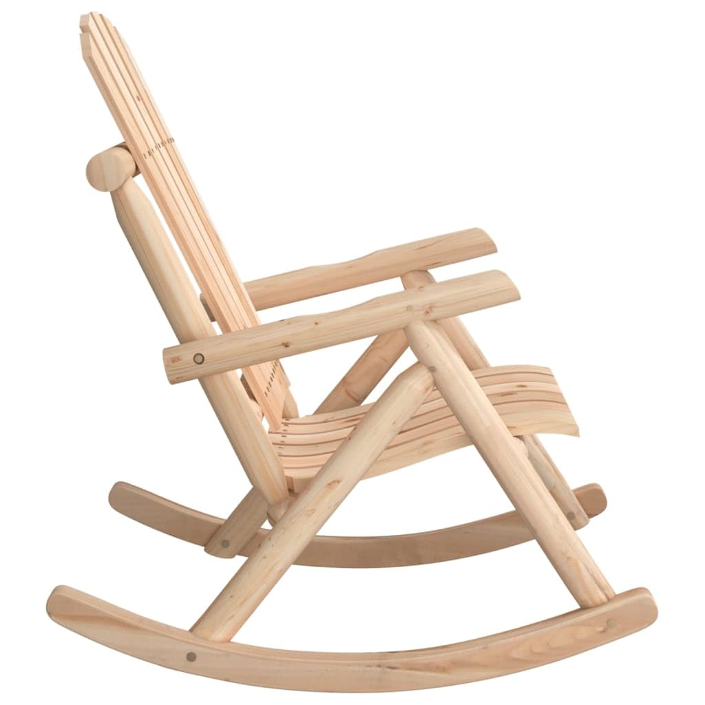 vidaXL Garten Schaukelstuhl, Stuhl mit Schaukeldesign, Gartenstuhl mit Holzrahmen, Terrassenstuhl Outdoor Stuhl Gartensessel, Massivholz Fichte