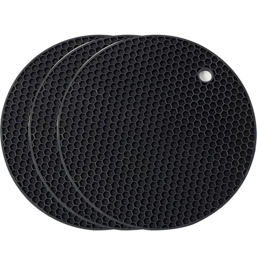 Orrdiffi 3 Salvamanteles de Silicona Protector Sartenes, Almohadilla contra Salpicaduras Resistentes al Calor hasta 230 °C, Diámetro de 18 cm, Antideslizante, Duradero, Apto para Lavavajillas