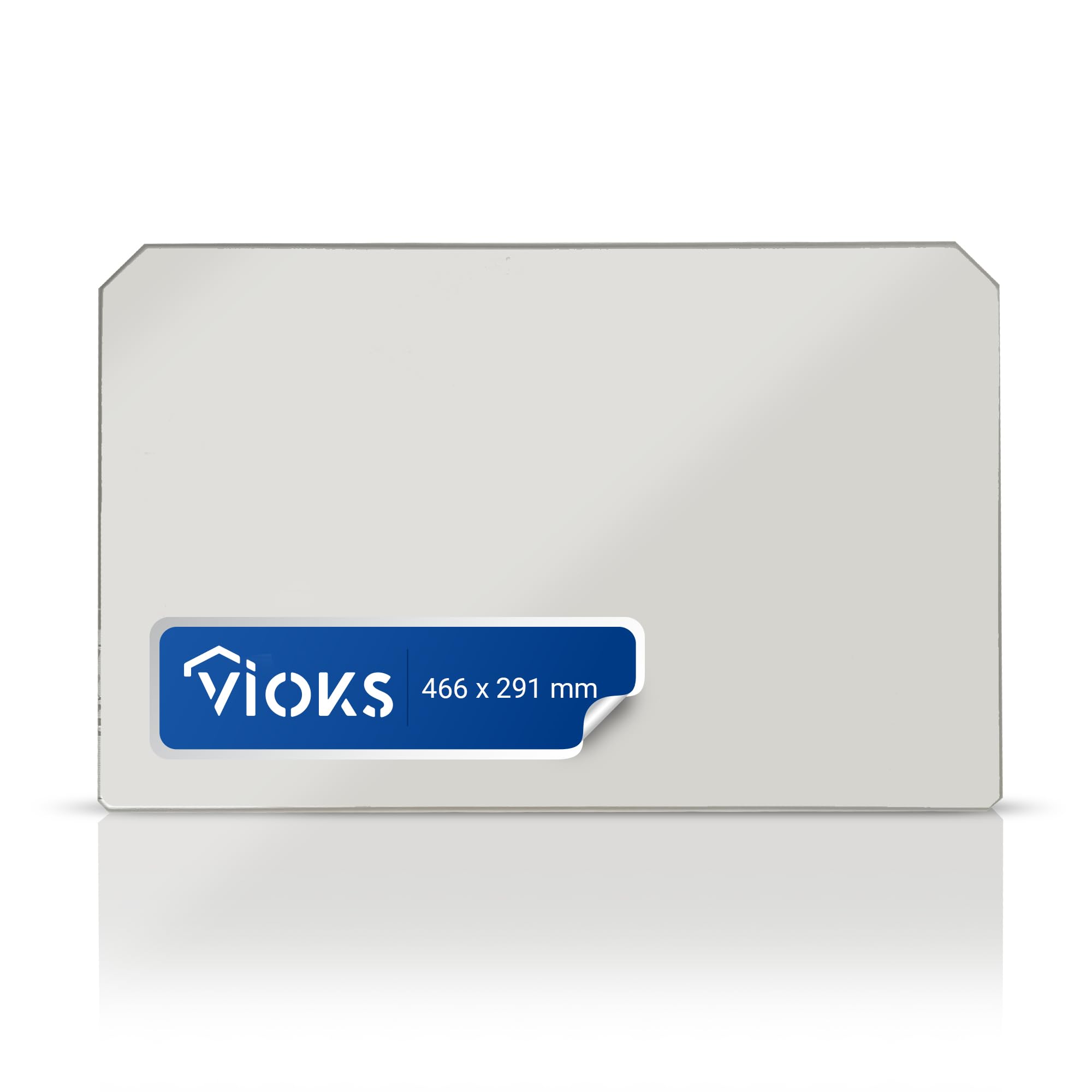 VIOKS Mensola di ricambio per ripiani Indеsit Arіstоn, 466 x 296 x 4 mm, ripiano in vetro, per frigorifero, adatto anche per Hоtpоint Schоltès Bаuknecht 482000023184