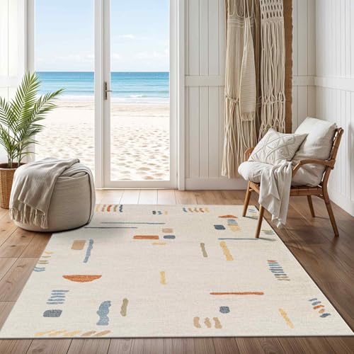 Artistic Weavers Lillian Washable Abstract Area Rug,6'7" x 9',Light Grey
