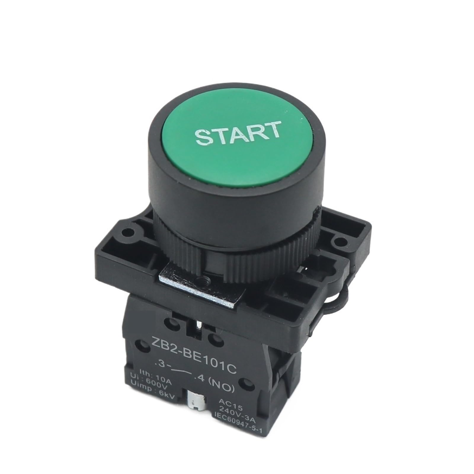 IDGTTLDF Emergency Stop Switch 22mm Start Stop Button with The Arrow Symbol XB2 Flat Touch Switch Button Momentary Button Switch Red/Green Push Buttons(Green Start)