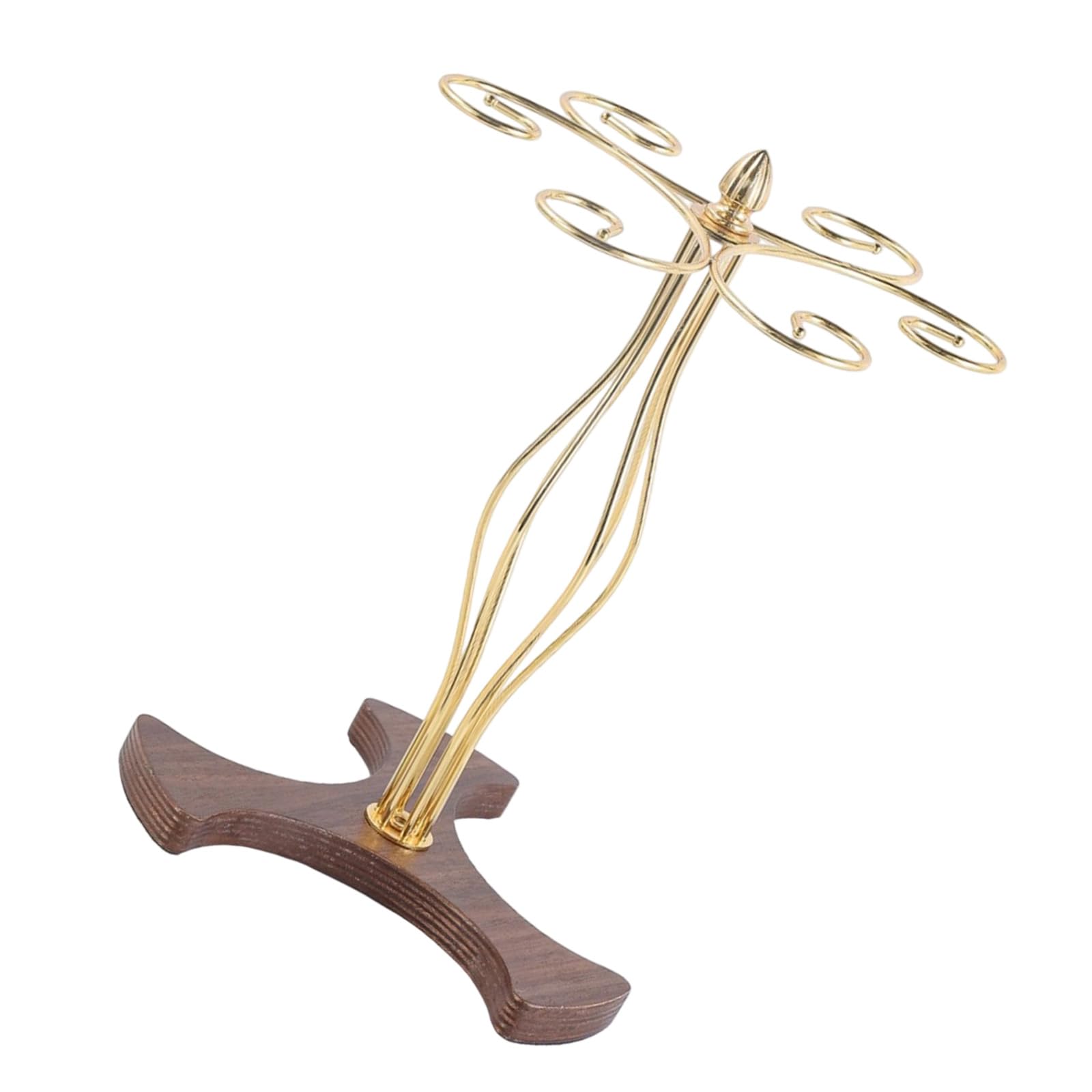 HDOYTXXM Freestanding Wine Cup Hanger 6 Hooks Goblet Holder Drinking Glasses Organiser Countertop Decorative Accessory Space Saving Wine Glass Organiser