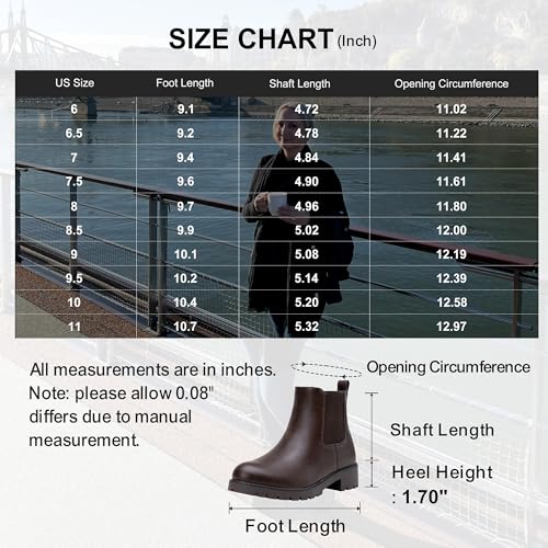 Image of Vepose Women's Chelsea Ankle Boots Pull-On Low Heel Booties 9607 | Flat short boots with elastic side, round toe for casual daily