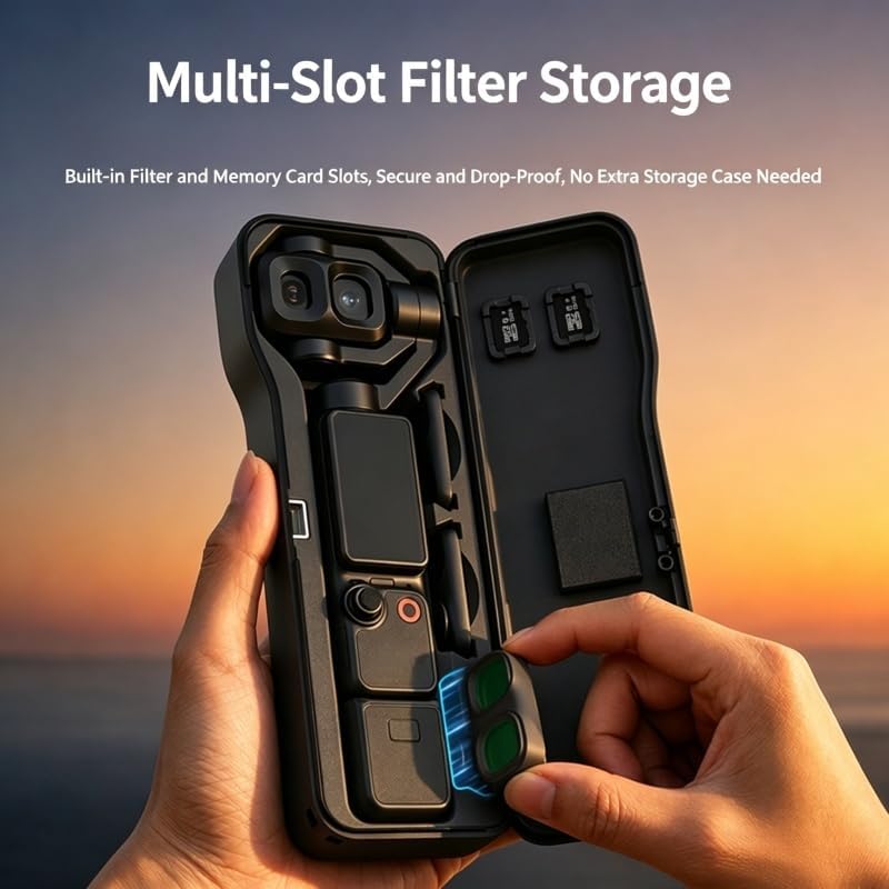 Full Wrap Gimbal Protective Case, Compatible with DJI Pocket 4 Pro Handheld Camera, Shockproof Storage Box, Portable Carry Accessory for Outdoor Travel Vlog Shooting image 4