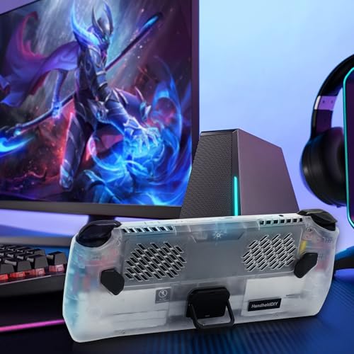 Image of HandheldDIY Modcase for ROG Ally, ROG Ally Back Plate Accessories Heat Management Shell Case Compatible with ASUS ROG Ally, with Kickstand, Heat Spreader and Custom Nameplate (Translucent)