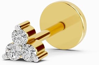 Sparkles Lab Grown Diamond IGI Certified 0.03 Ct Triangle Stud Round Shape Nose Pin for Women | 14K Gold FG VS Quality Dia... Price In India