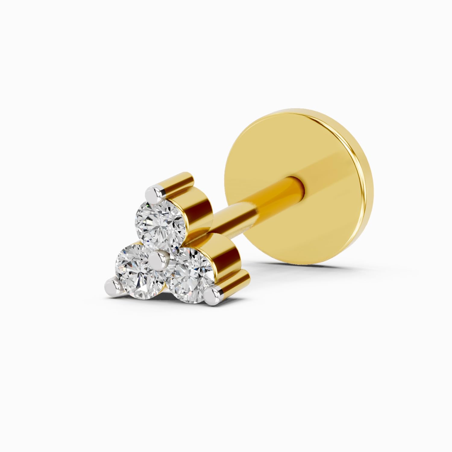 Lab Grown Diamond IGI Certified 0.03 Ct Triangle Stud Round Shape Nose Pin for Women | 14K Gold FG VS Quality Diamonds-image-43