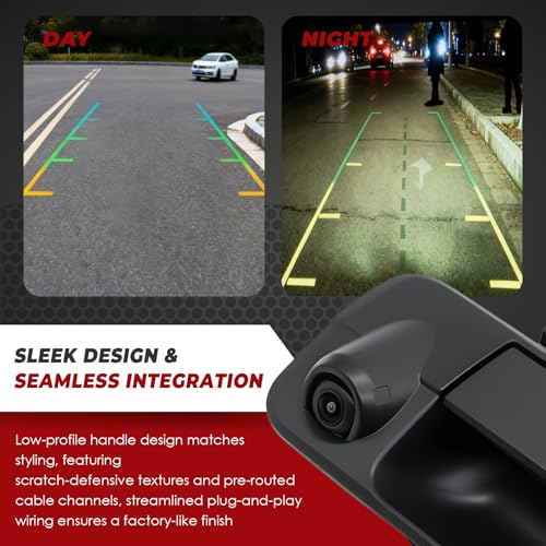 Image of Nakkaa Backup Camera Replacement Compatible with 2007-2013 Tundra Rear View Camera Tailgate Handle w /Wide-Angle Lens Backup Camera for Plug & Play Install, Replaces GAH010026