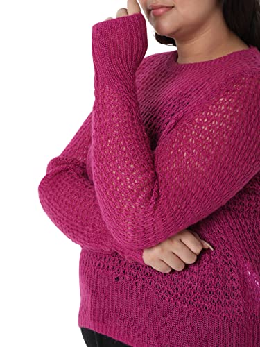 Image of Vero Moda Curve Women's Acrylic Round Neck Pullover