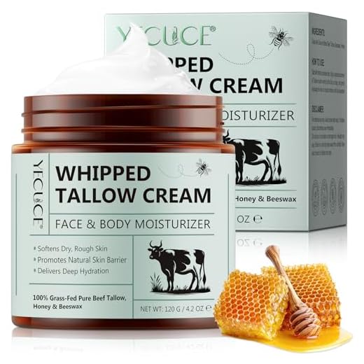 Beef Tallow Crema 120 g, Sebo de Res para la Piel, Crema Facial de Sebo, Bálsamo de Sebo y Miel Orgánico 100% Natural de Animales Alimentados con Pasto para Rostro y Cuerpo, Hidratación Profunda