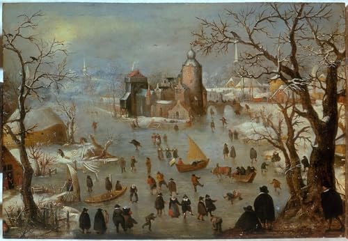 Paysage d'hiver avec des patineurs Toile Hendrick Avercamp Décoration Salon 60x90cm