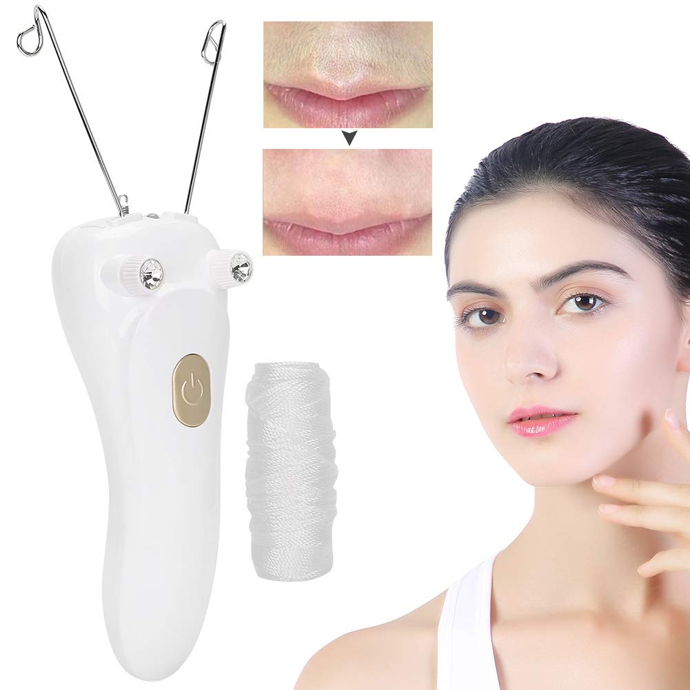 AMONIDA Women's Facial Hair Remover, Electric Threading Epilator, USB Charging, Cotton Thread, Gold - Image 3