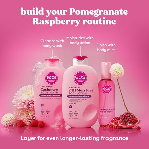 eos Cashmere Body Mist, Pomegranate Raspberry, body spray for women, hair mist, fruity, moisturizing, hyaluronic acid, glycerin, vegan, cruelty-free, 6 fl oz — view 6
