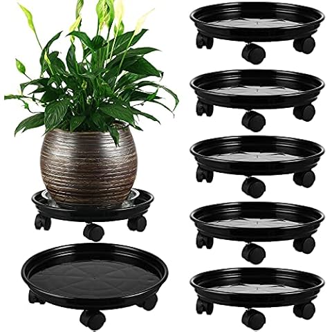 6 Packs Heavy-Duty Plant Caddy with Wheels Cover