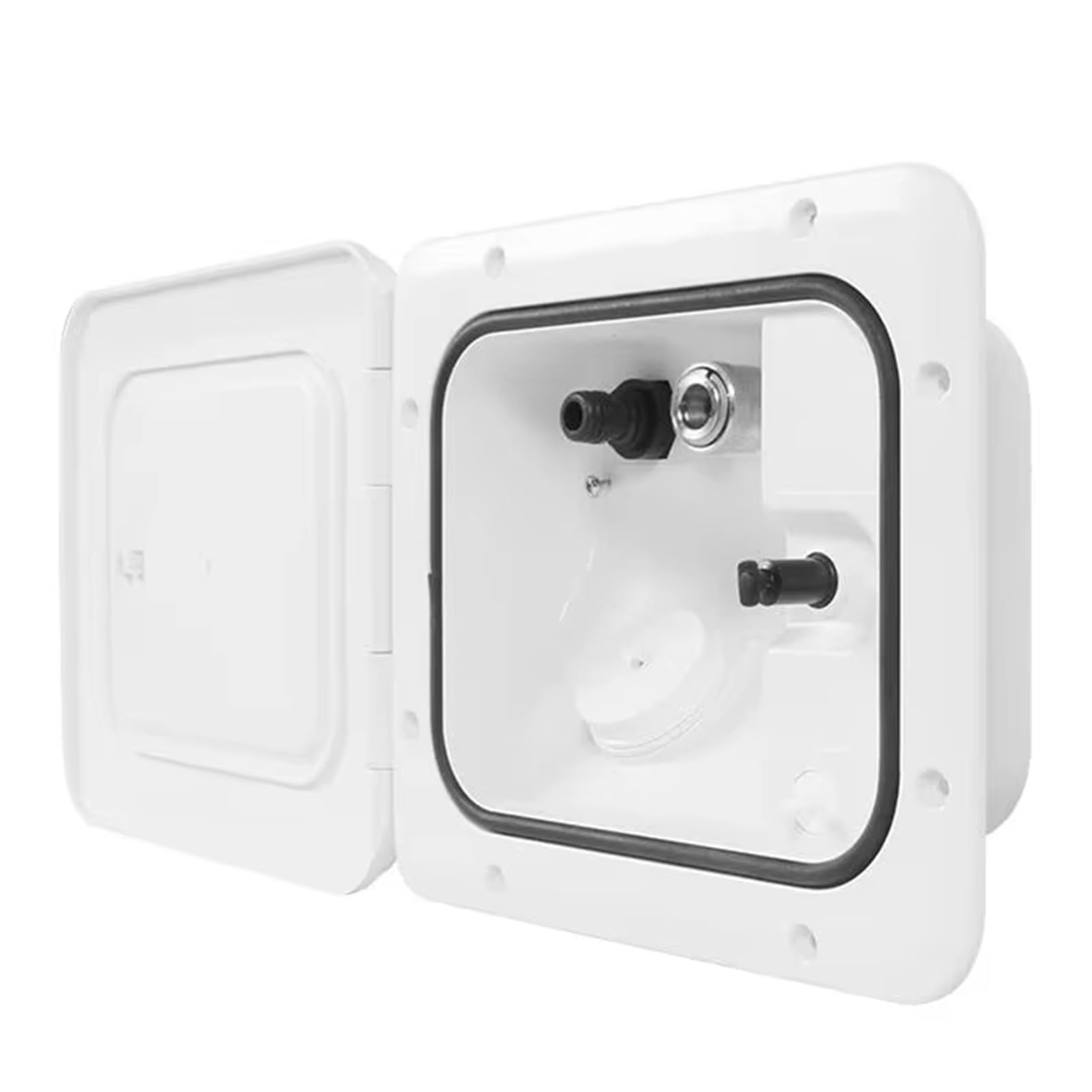 Riempitrice d'acqua quadrata a gravità per camper, ingresso elettrico bloccabile con tappo antipolvere, ricambio per ingresso acqua per camper e marine