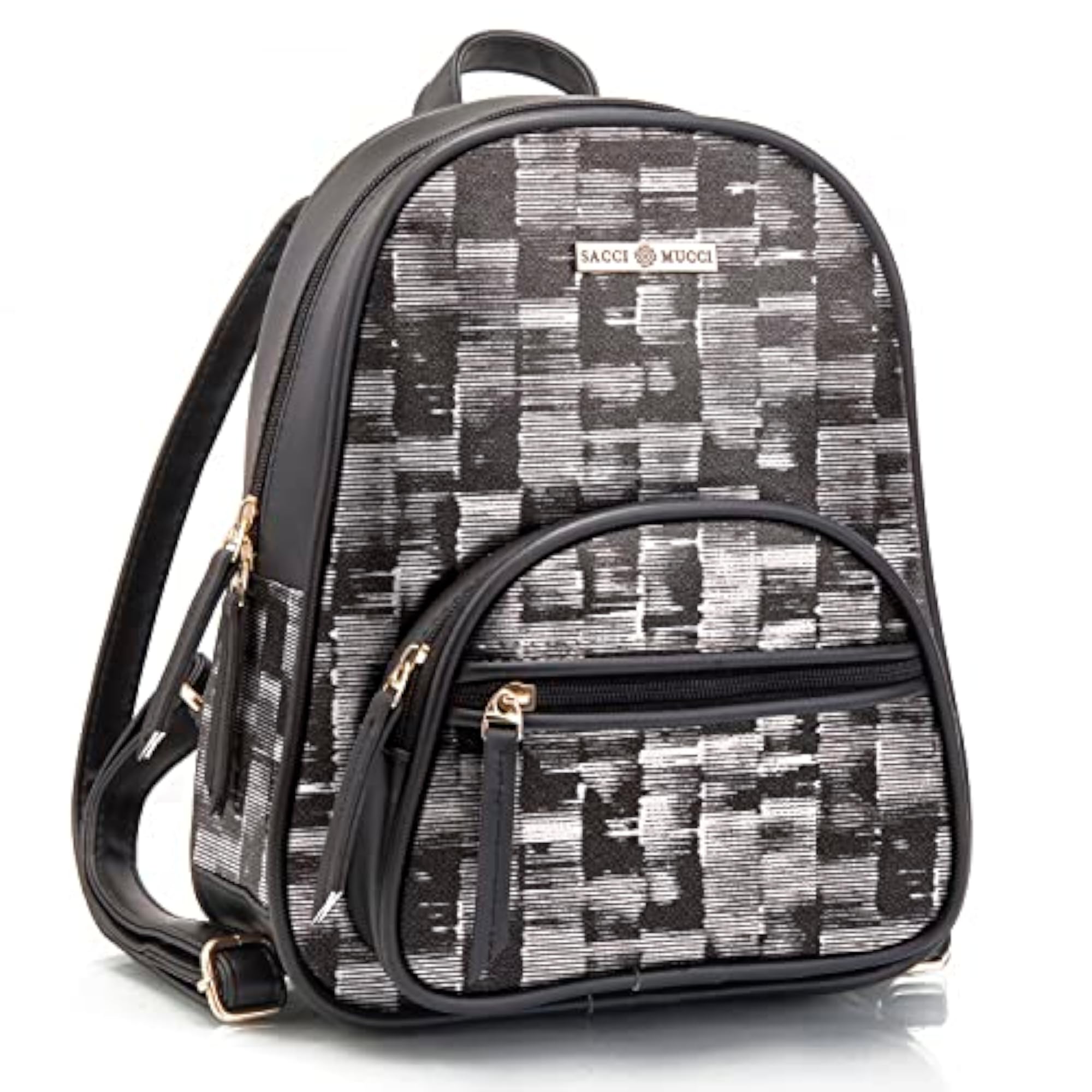 Women's Stylish Mini Backpack with Irregular Stripes