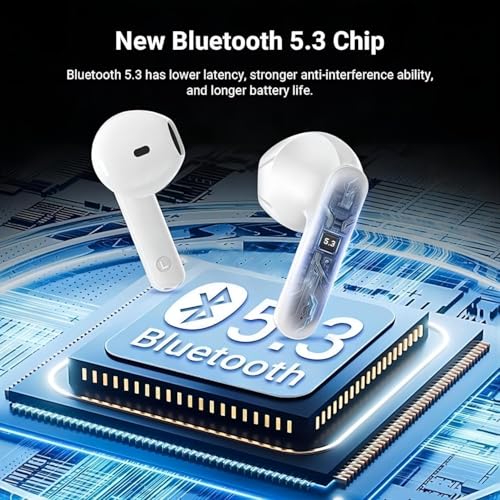 Cuffie Bluetooth, Auricolari Bluetooth 5.3 Wireless In Ear Cuffiette con Cancellazione Rumorecon Mic, 50 Ore Stereo Auricolare, IP8 Impermeabili Touch Control Cuffie Senza Fili for iPhone iOS Android - 2
