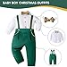 Booulfi Baby Boy Outfits Formal Gentleman Suits in Green Baby Boy Clothes 12-18 Months Spring Fall Birthday Outfits, Baby Suits for Boy with Long Sleeves Shirt Bowtie Suspender Pants Set