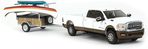 Miniatura 2 de Truck 164 2022 Ram 2500 Pastilla de cuerno largo con enganche de remolque de canoa y remolque Serie 26 32260-D