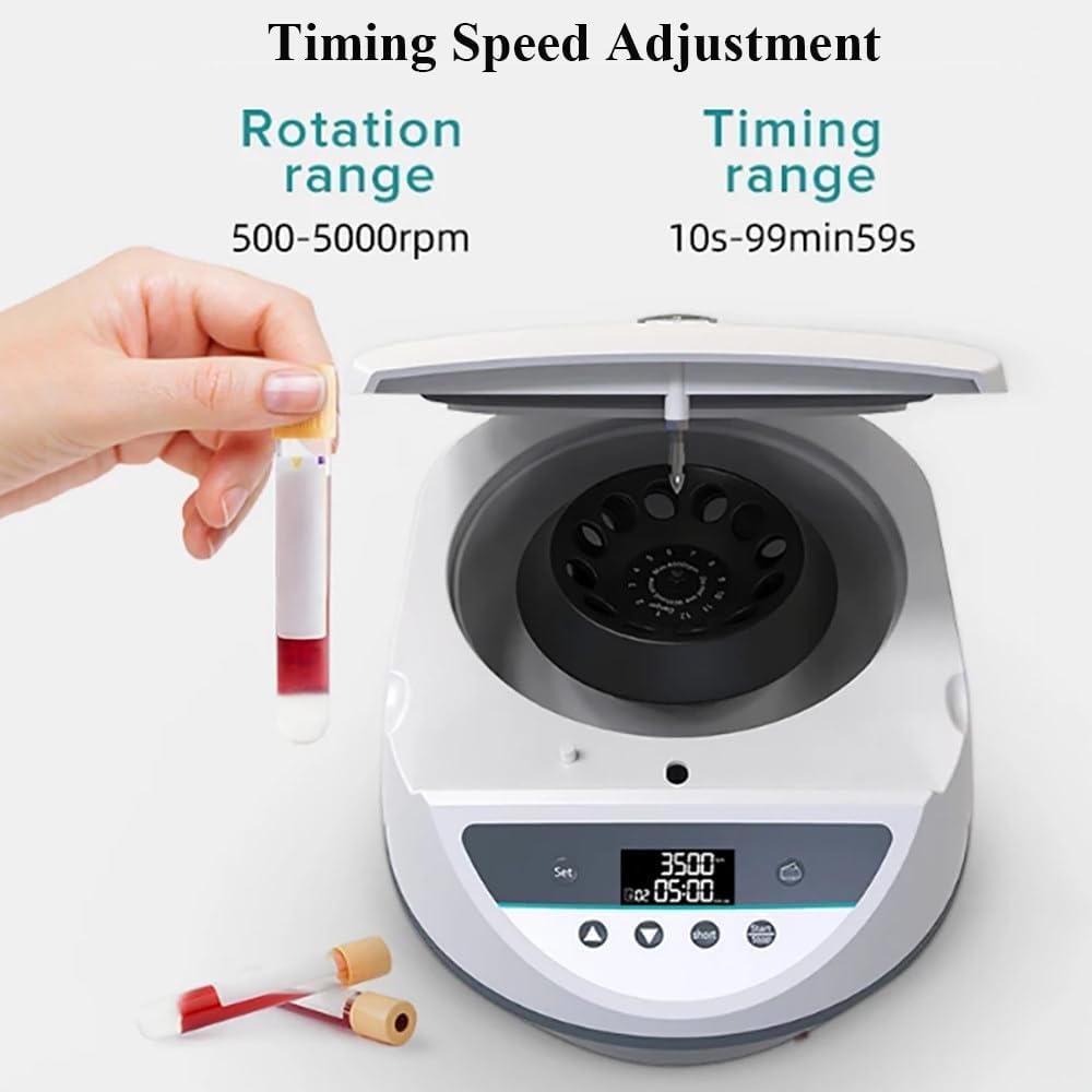 Microcentrifuge,Lab Benchtop Centrifuge,500-5000/4000rpm,Rotors For 6/12 * 10/15ml Centrifuge Tubes,With Timer And Speed Control,Laboratory Centrifuges For Plasma Blood,LC-12S