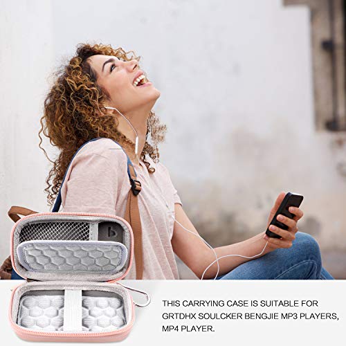 COMECASE MP3 & MP4 Player Case for SOULCKER/G.G.Martinsen/Grtdhx/iPod Nano/Sandisk Music Player/Sony NW-A45 and Other Music Players with Bluetooth. Fit for Earbuds, USB Cable, Memory Card - Rose Gold