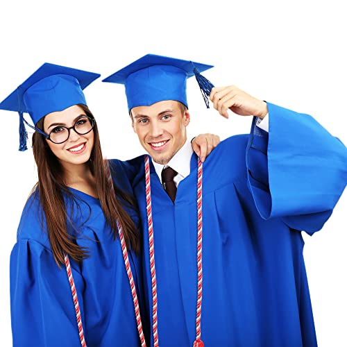 Image of Trounistro 8 Pieces Graduation Cords Yarn Honor Cords with Tassel for College Graduation Students (Red with White)