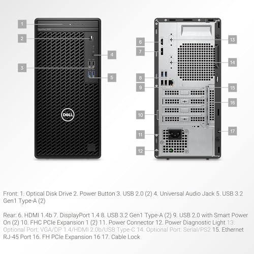 DELL Optiplex 3000 Tower Business Desktop Computer | 12th Gen Intel Core i5-12500 Processor | 32GB RAM | 1TB SSD | WiFi | DVD-RW | HDMI | Display Port(Support 4K) | Windows 11 Pro - Image 4