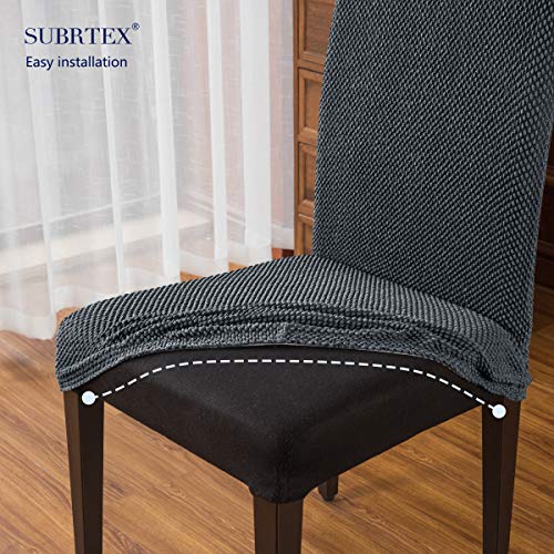 Subrtex Dining Room Chair Slipcovers Parsons Chair Covers Set Of 4 Stretch Dining Chair Covers Removable Washable Kitchen Chair Covers Chair Protector Covers For Dining Room,Party,Hotel(Gray) #TOP4
