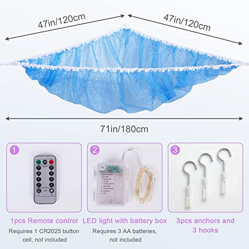 Stuffed Animals Hammock Kids Toy Storage With Led Light Unicorn Castle Plush Toy Organizer Coner Hanging Stuffed Animals Holder For Nursery Kids Girls Room Decor #TOP1