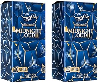 Al-Nuaim Attar Midnight Oudh, 20ml Alcohol Free Perfume Oil For Men