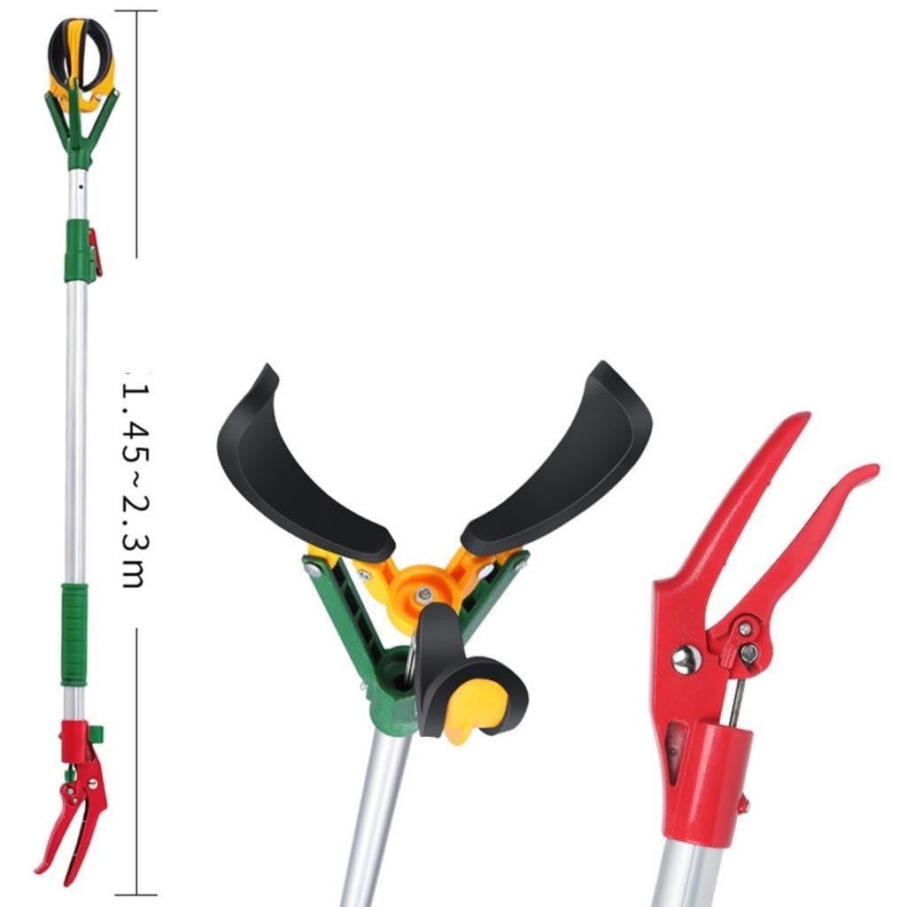 Cueille-fruits Télescopique Réglable En Alliage D'aluminium avec Griffes En Caoutchouc Amovibles et Panier de Rangement, Adapté Aux et Aux, Réglage de 1.45 M à