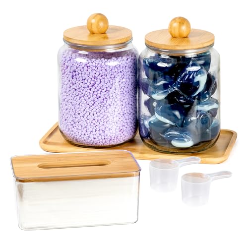 Glass Laundry Jars with Airtight Lids - Kitchen & Laundry
