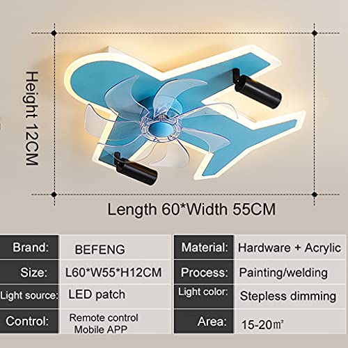 Ventilateur de plafond LED avec éclairage et télécommande pour salon moderne - 5