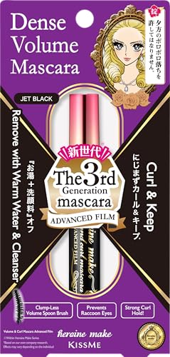 HEROINE MAKE by KISSME Volume & Curl Mascara Advanced Film, Keep Tubing Mascara Waterproof &...