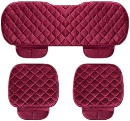 YwewY Car Seat Cushion,General Protector Cover Anti-Skid Pad Mat Front & Back Set - 3PCs (Red)