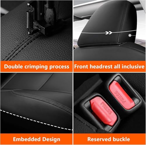 Image of AOMSAZTO Custom Fit Seat Covers for Mazda CX-30 2020 2021 2022 2023 2024 2025 CX30 Car Seat Covers Full Set Black Faux Leather Compatible Airbag（New-CX30）