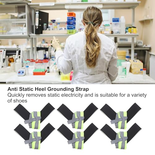 Image of MECCANIXITY 12pcs ESD Anti Static Foot Heel Straps Anti Static Wrist Strap Band Adjustable for Grounding Protecting Electronics Against Electric Shock